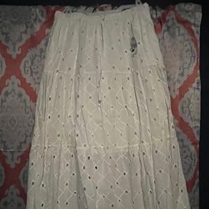 Maxi White Frill Skirt